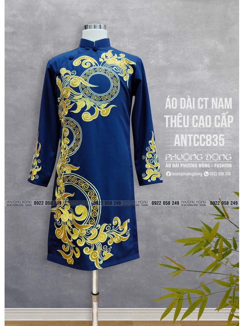 Áo Dài Cách Tân Nam Thêu Cao Cấp ANTCC835